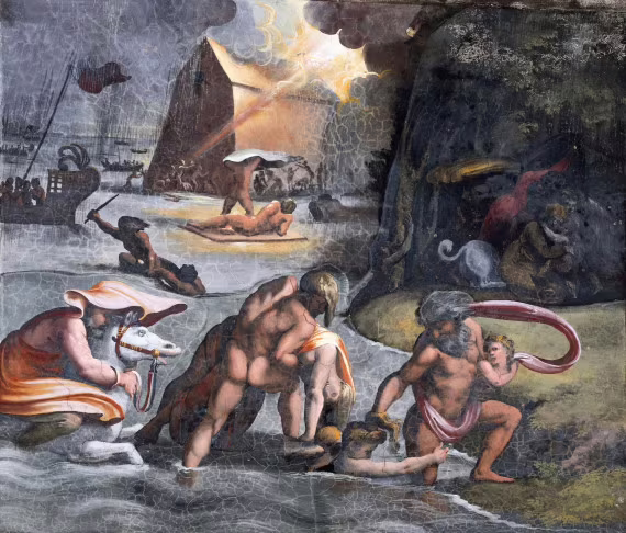 Affresco di Raffaello nelle Logge dei Musei Vaticani rappresentante il diluvio universale